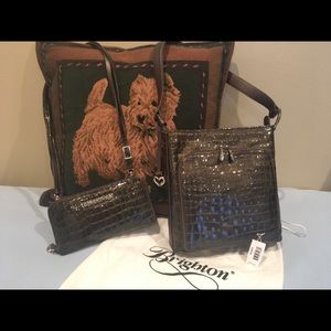 Brighton Pewter Shoulder Bag and matching wallet